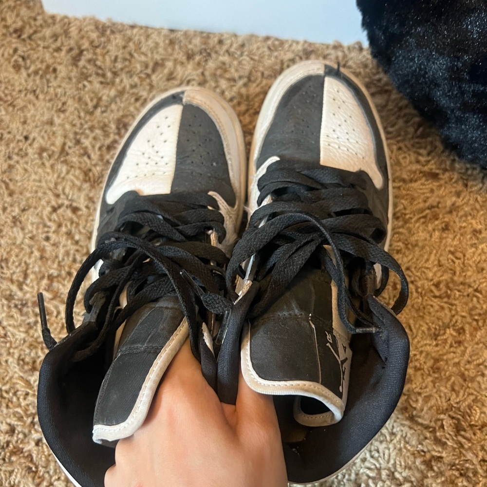 Black and White High-Top Sneakers